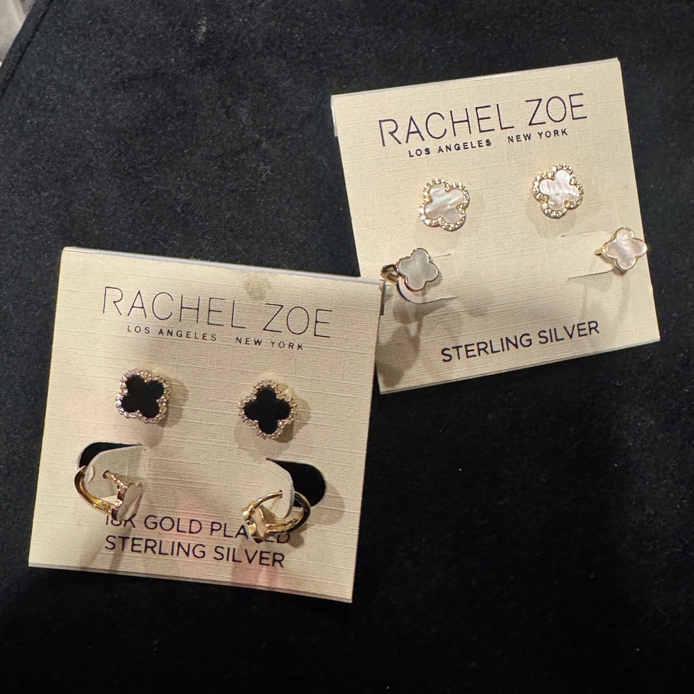 Rachel Zoe | Clover Earring 18K Gold Plated Sterling Silver NWT